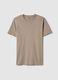 Beige T-shirt in pure cotton regular fit_4