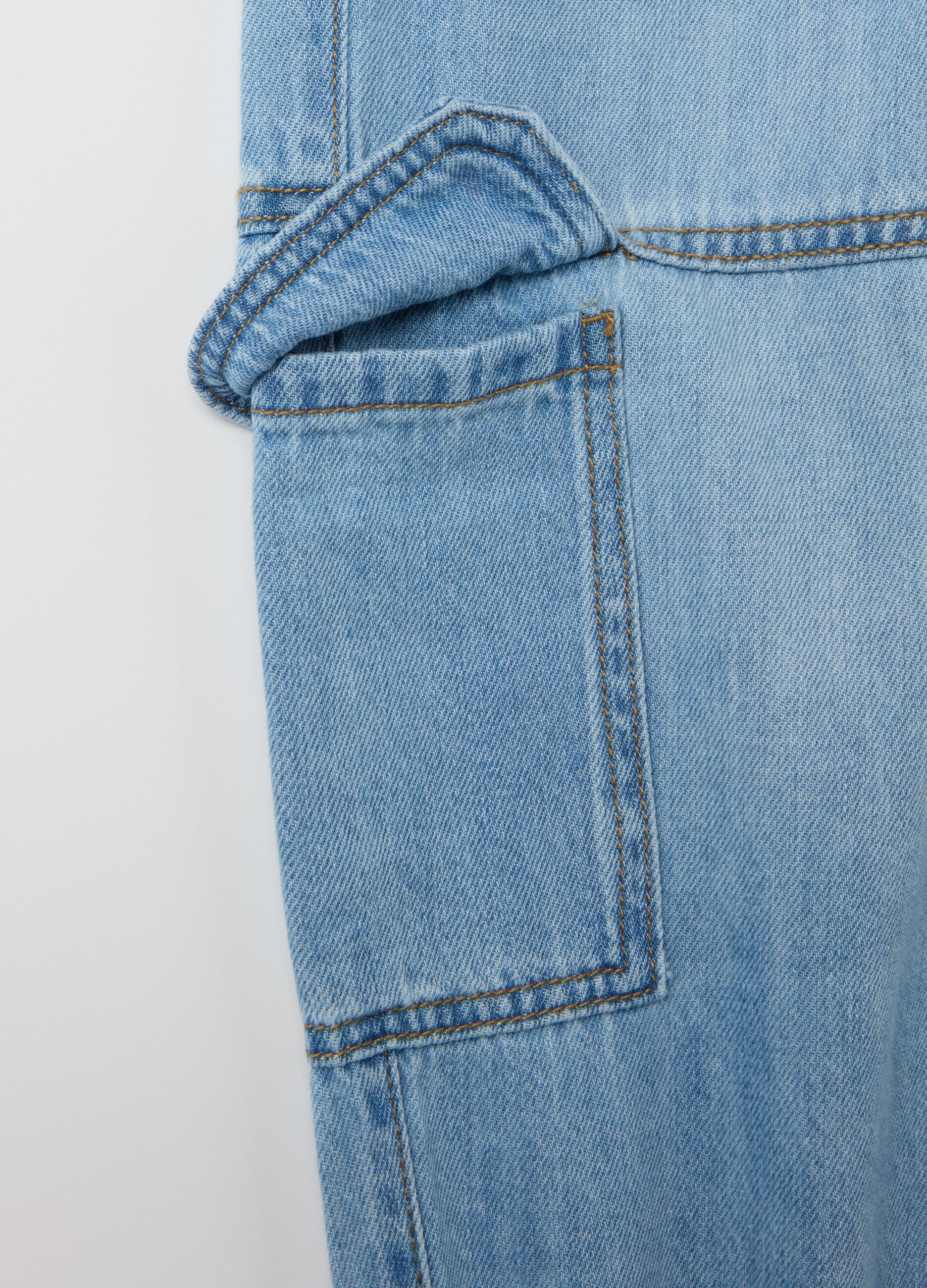 Joggers parachute in denim con coulisse 