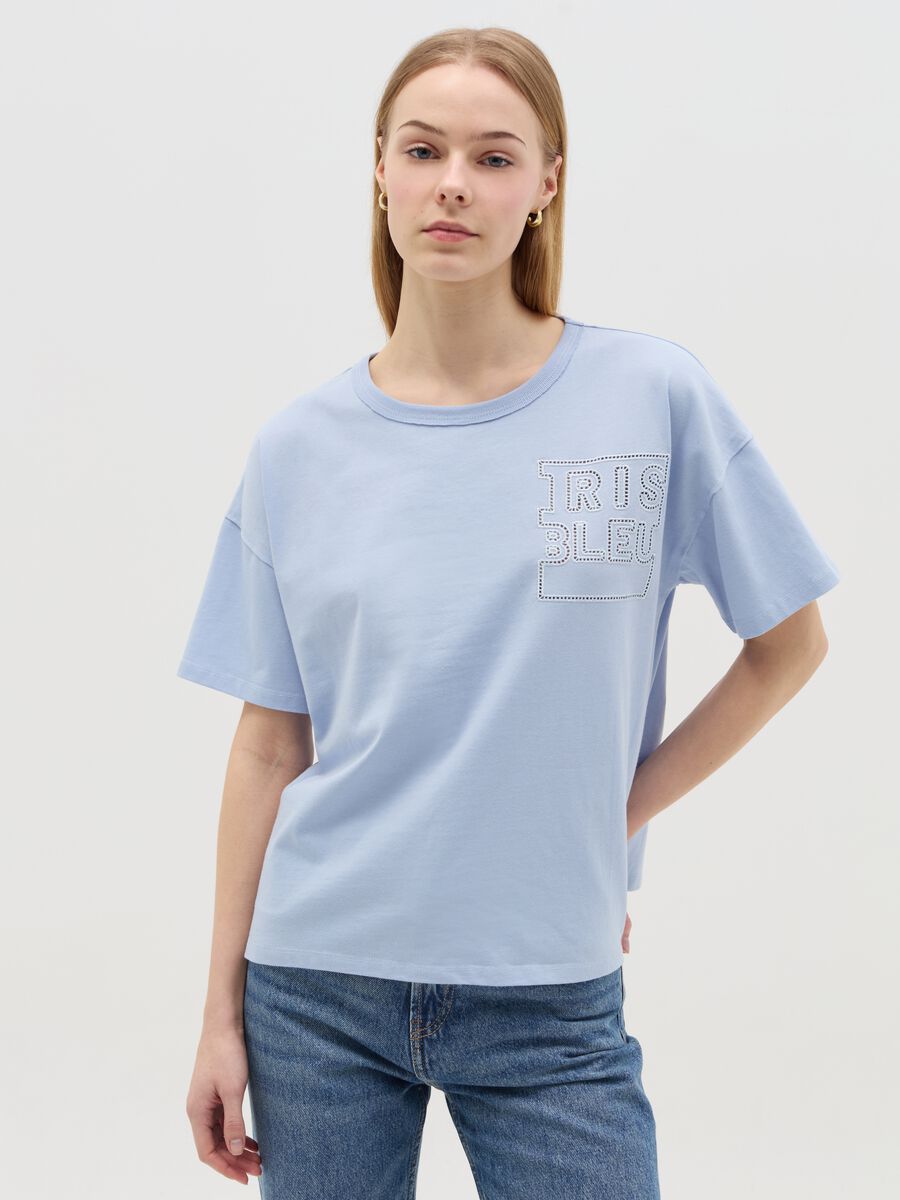 T-shirt with "Iris Bleu" embroidery_0