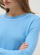 Blue crew neck sweater regular fit with contrast details_3