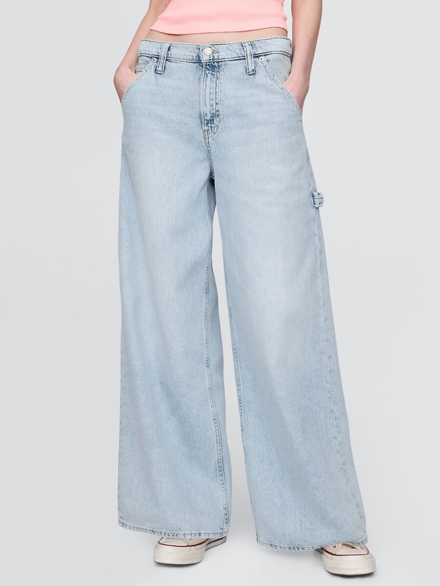 Wide Leg Jeans in Cotton and Lyocell Blend_5