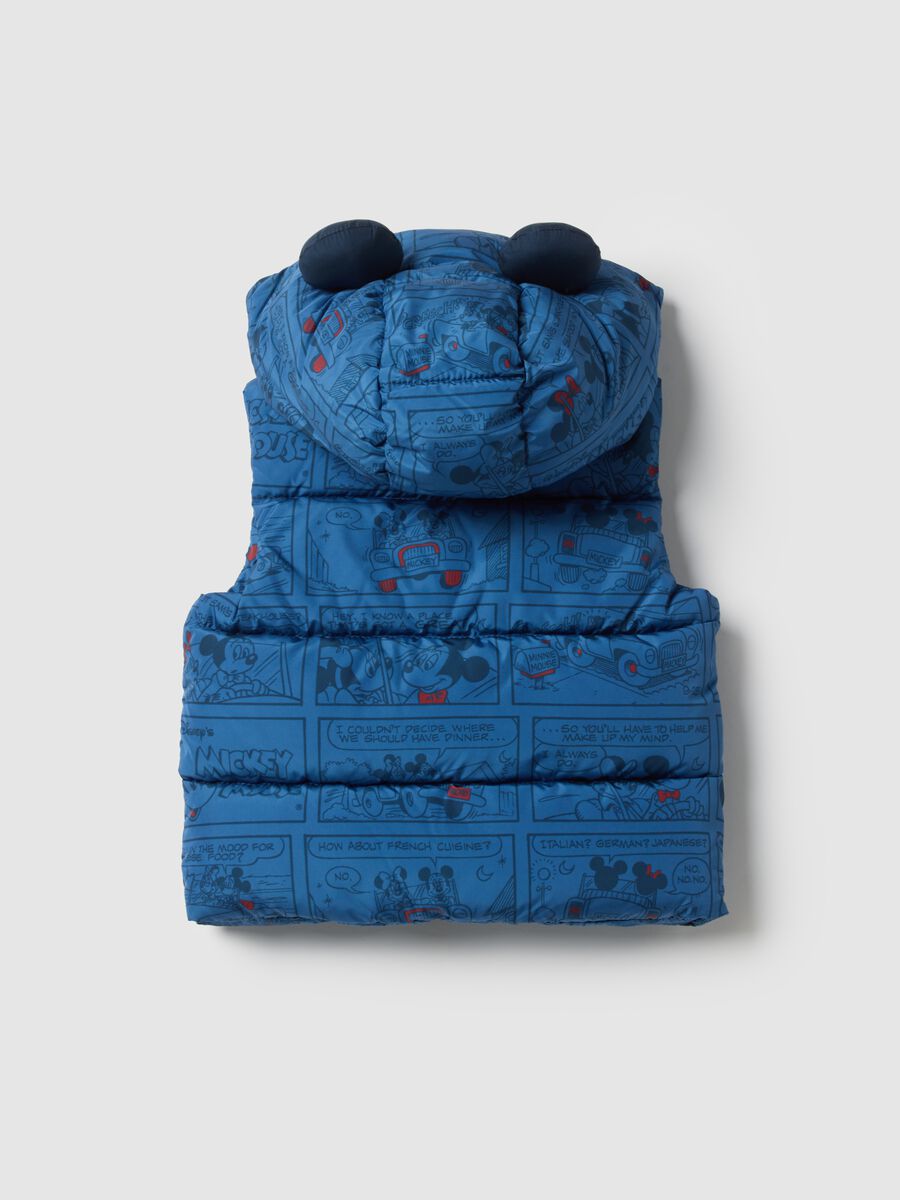 Regular fit blue mixed vest with hood for children_1