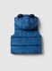 Regular fit blue mixed vest with hood for children_1