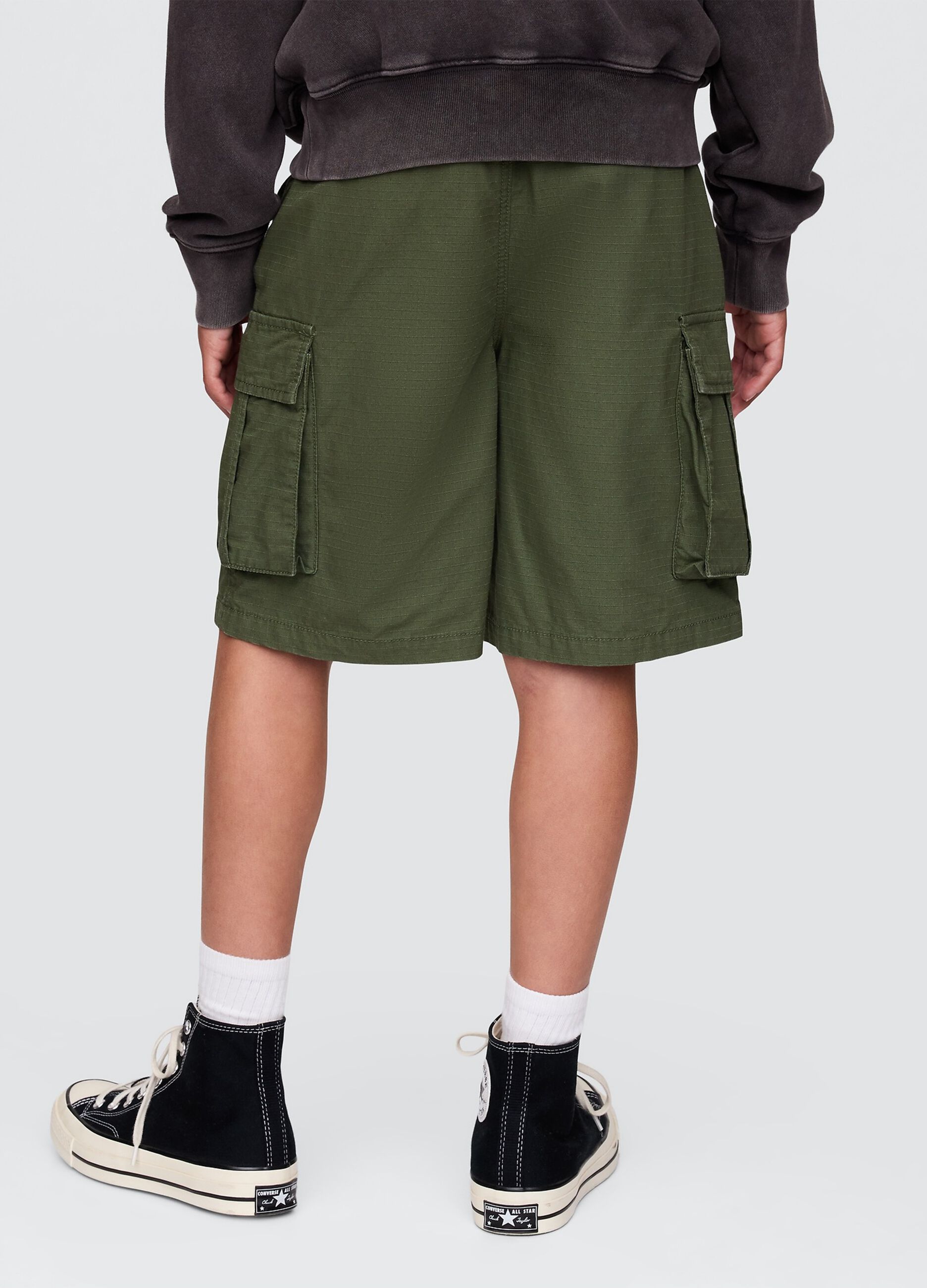 Green cargo shorts