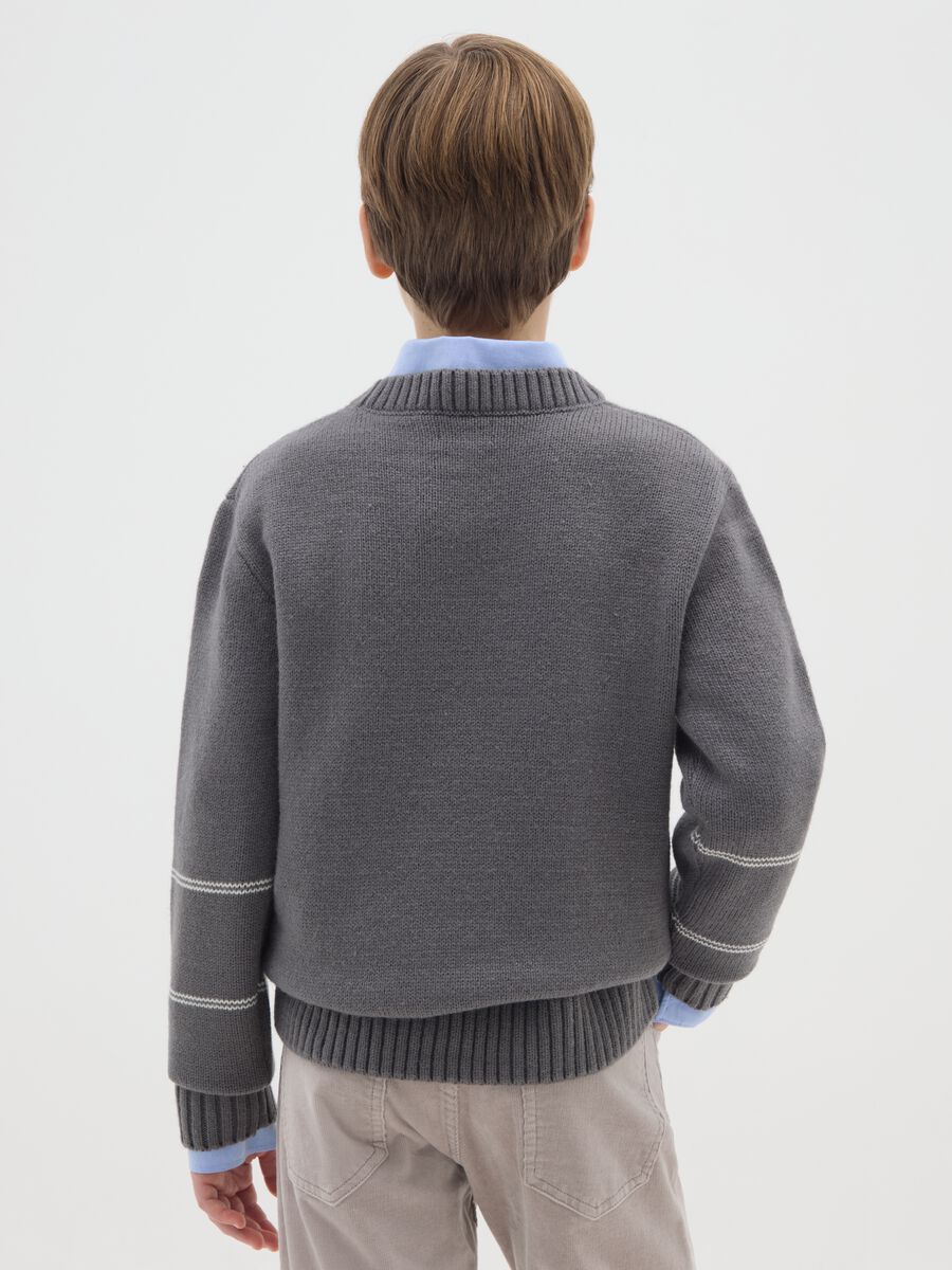 Maglione multicolor da ragazzo regular fit con motivo jacquard_1