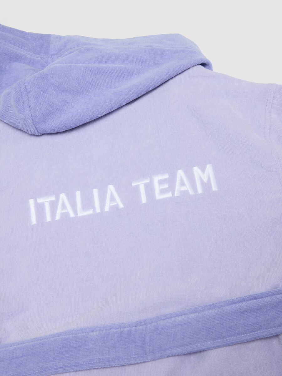 Purple hooded bathrobe for girls in pure cotton with print_2