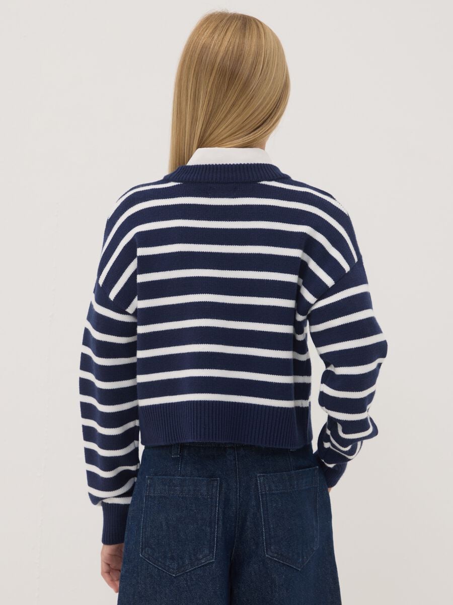 Blue striped viscose-blend crew-neck jumper_2