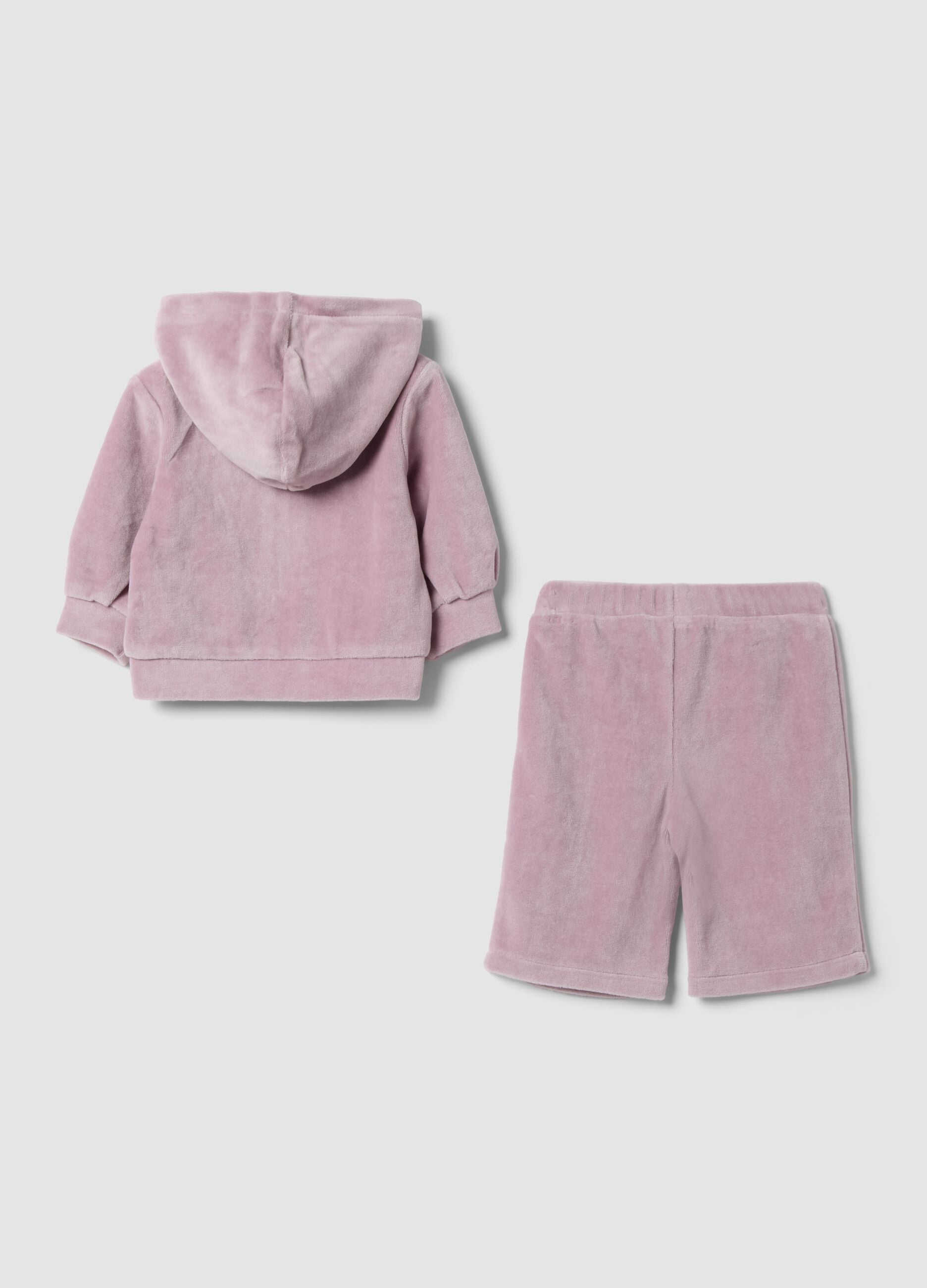 Pink organic cotton-blend hoodie and joggers set