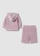 Pink organic cotton-blend hoodie and joggers set_1