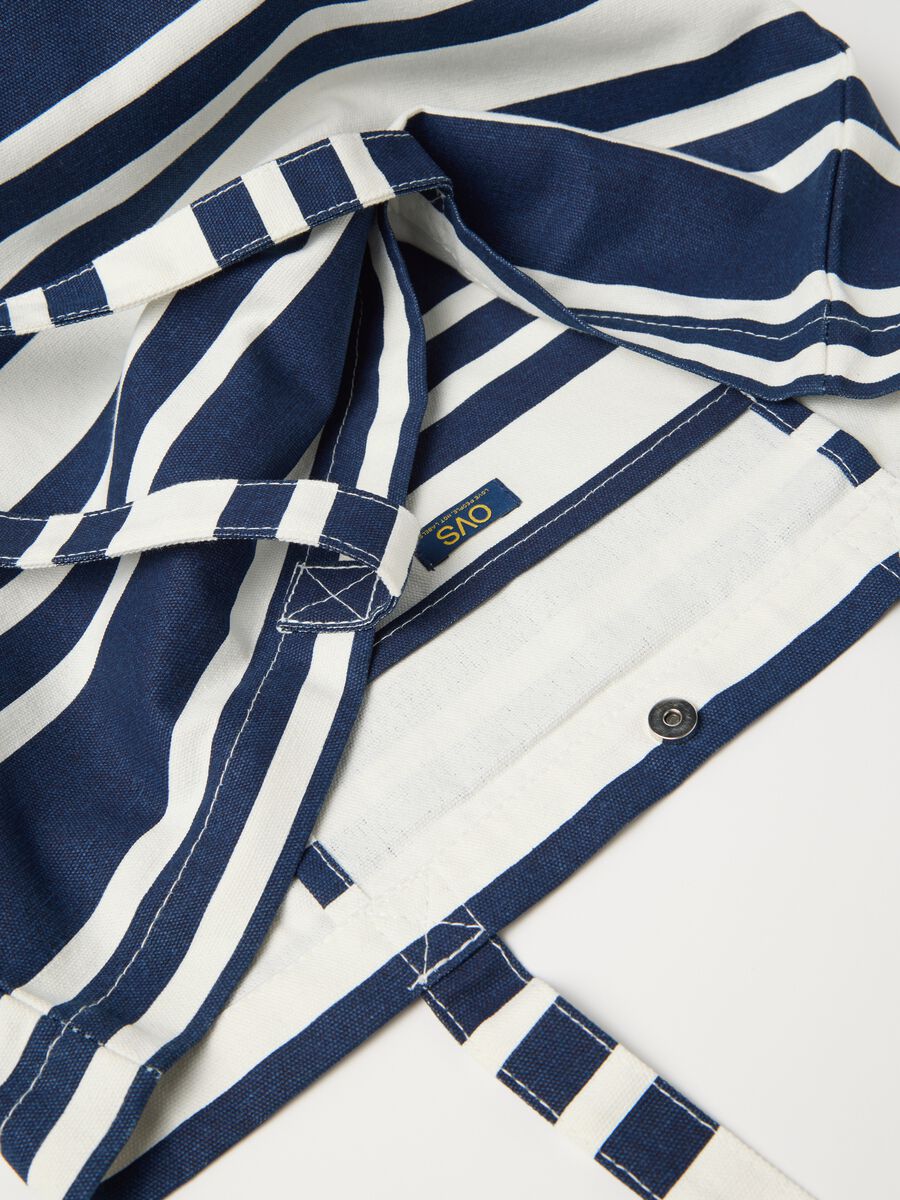 Blue and white striped cotton beach bag_2