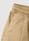 Beige Stretch Cotton Jogger Trousers for Kids_3