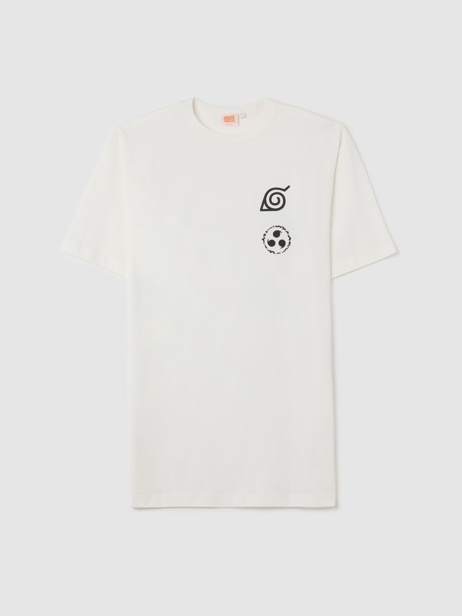 White T-shirt with Naruto and Sasuke print_4