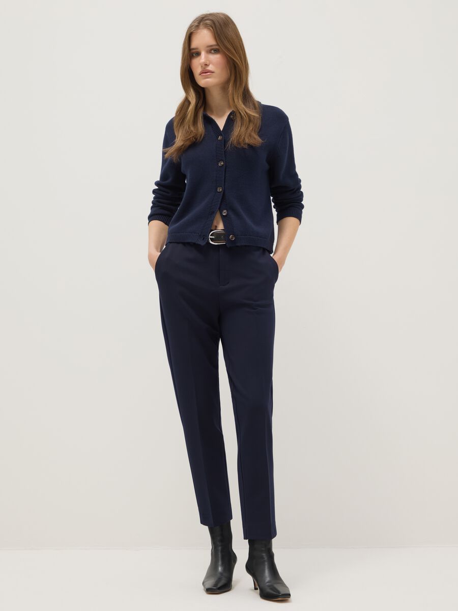 Blue Slim Fit Chino Trousers_0