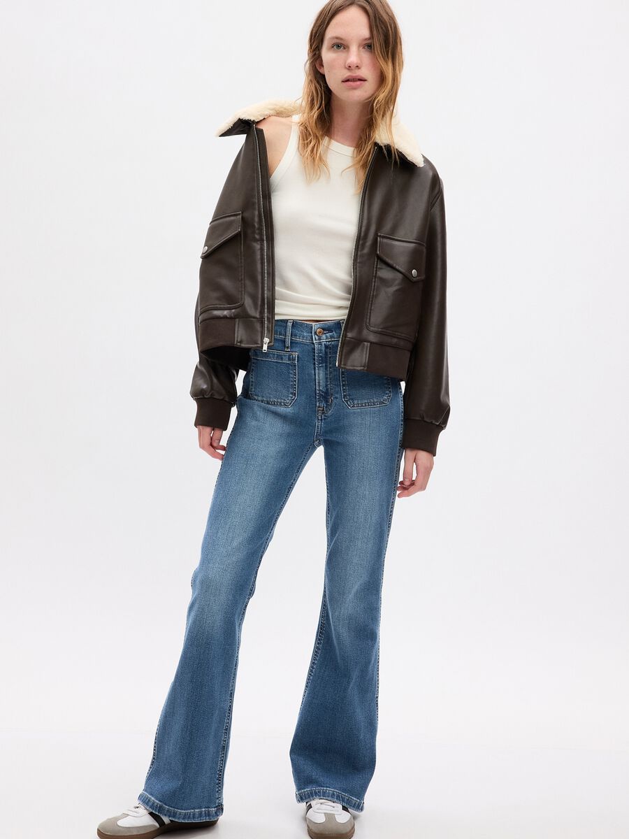 Jeans flare fit a vita alta_0