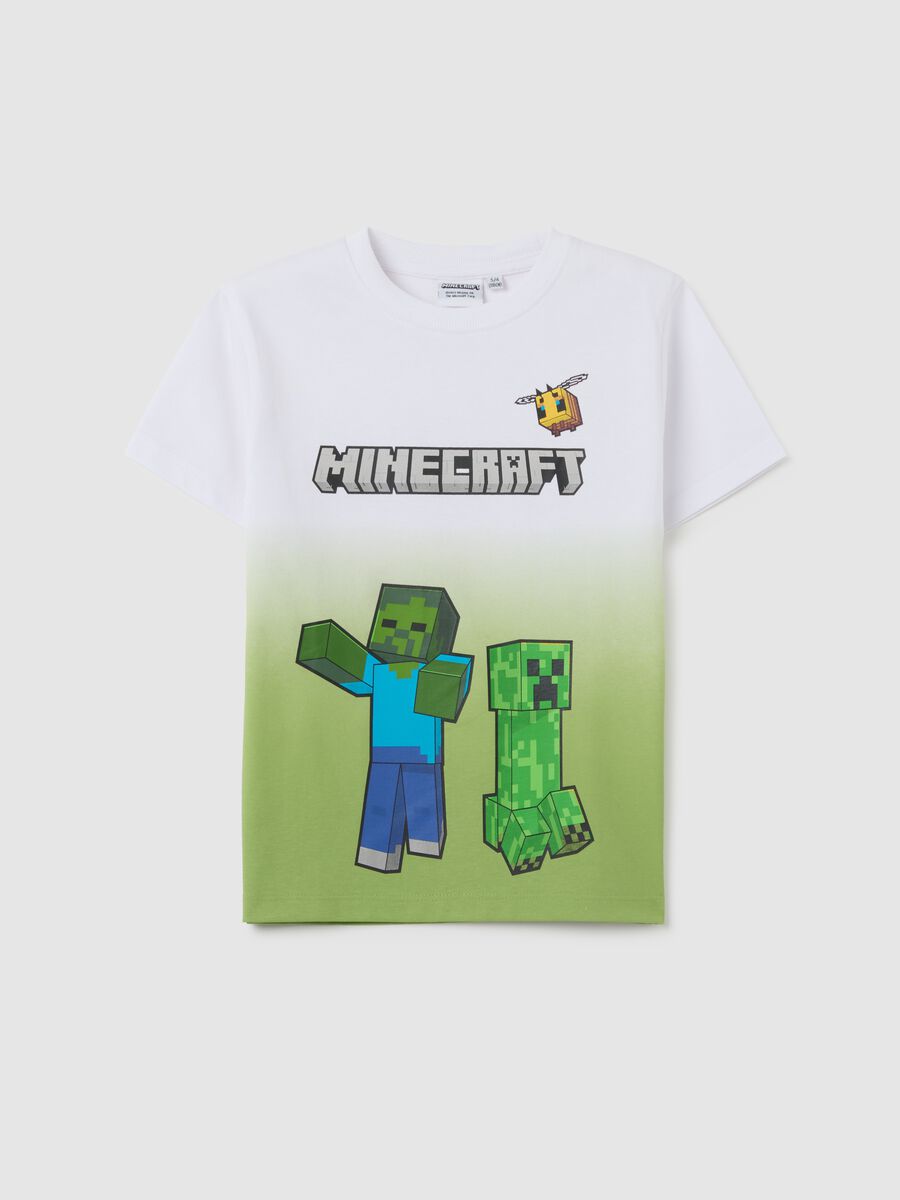 Kids' pure cotton multicolour regular fit t-shirt with Minecraft print_0