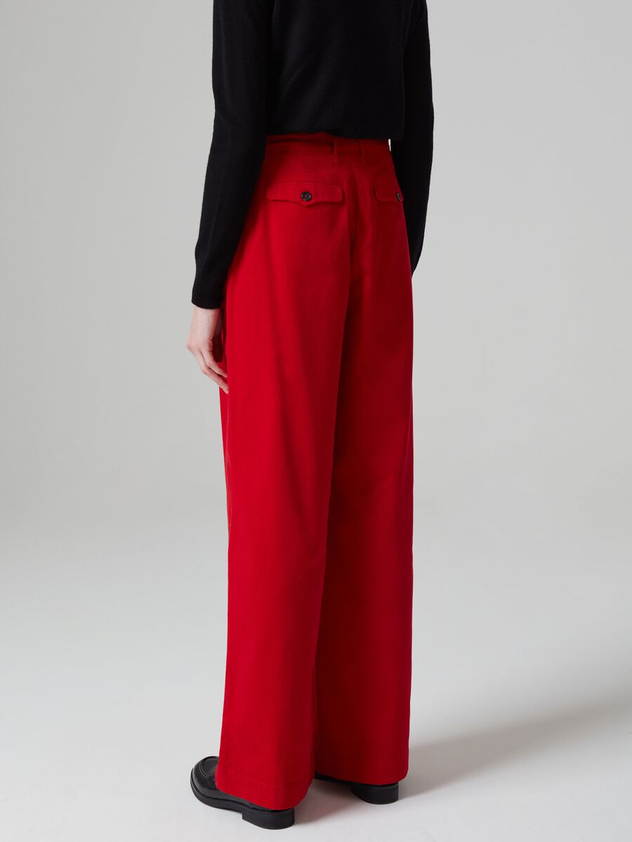 Pantalone palazzo in corduroy con pinces_2