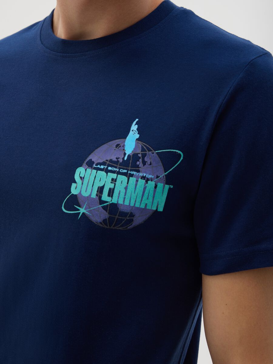 Men's blue Superman pure cotton T-shirt_2