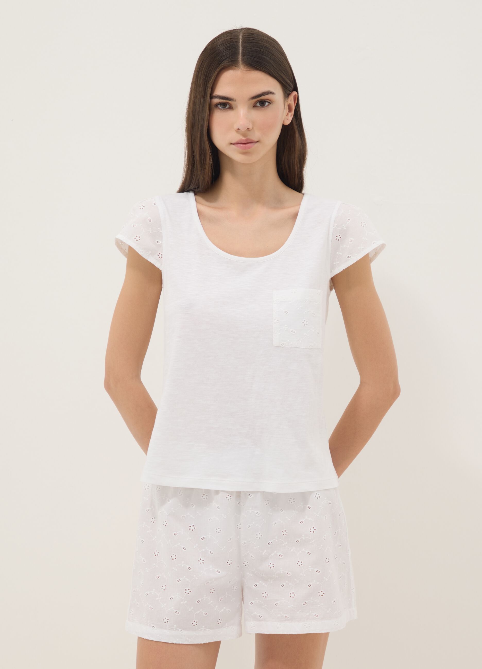 White organic cotton pyjama set