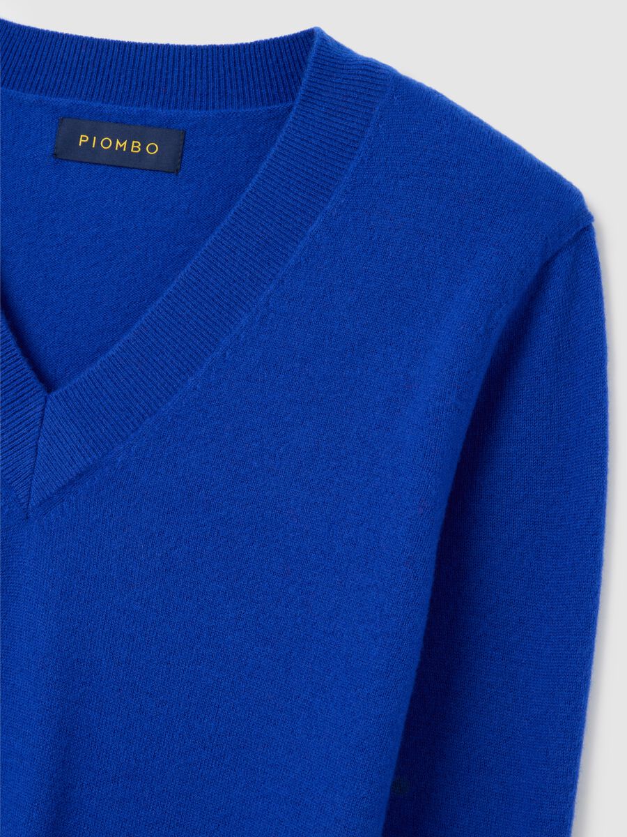 Maglione blu in pura lana_5