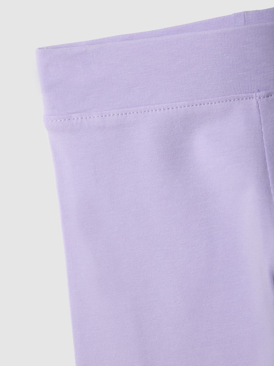Girls' purple slim fit stretch cotton leggings_2