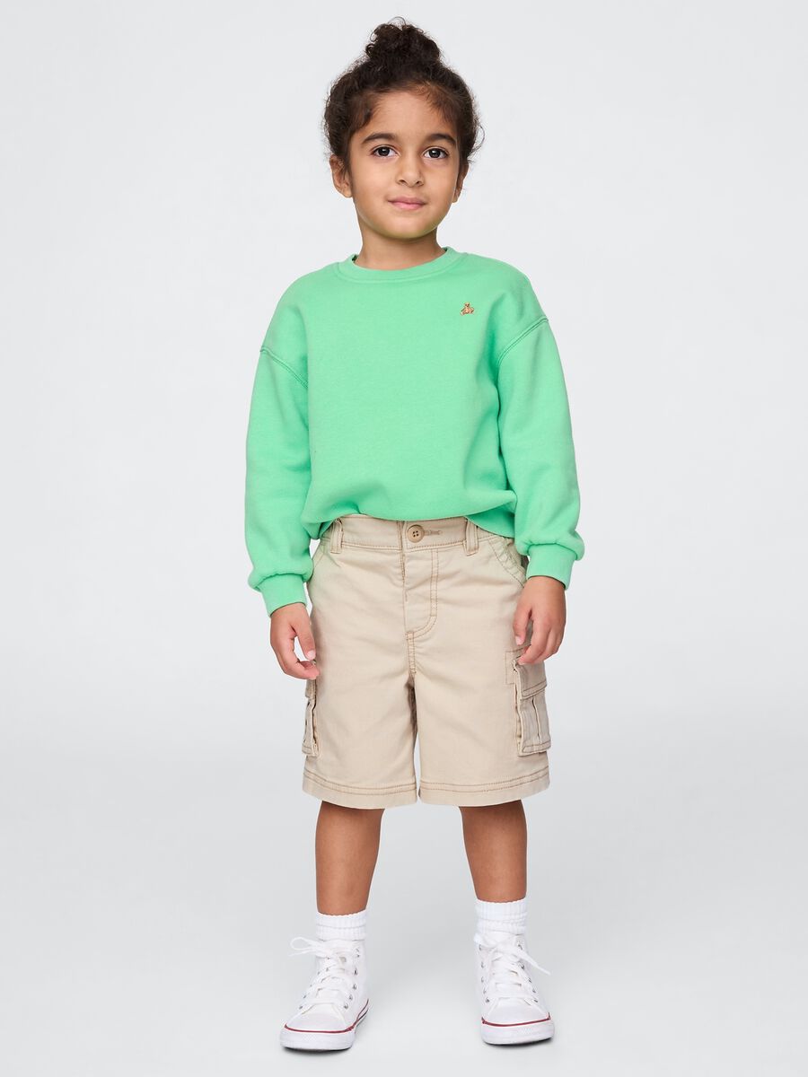 Beige Cargo Shorts for Children_0