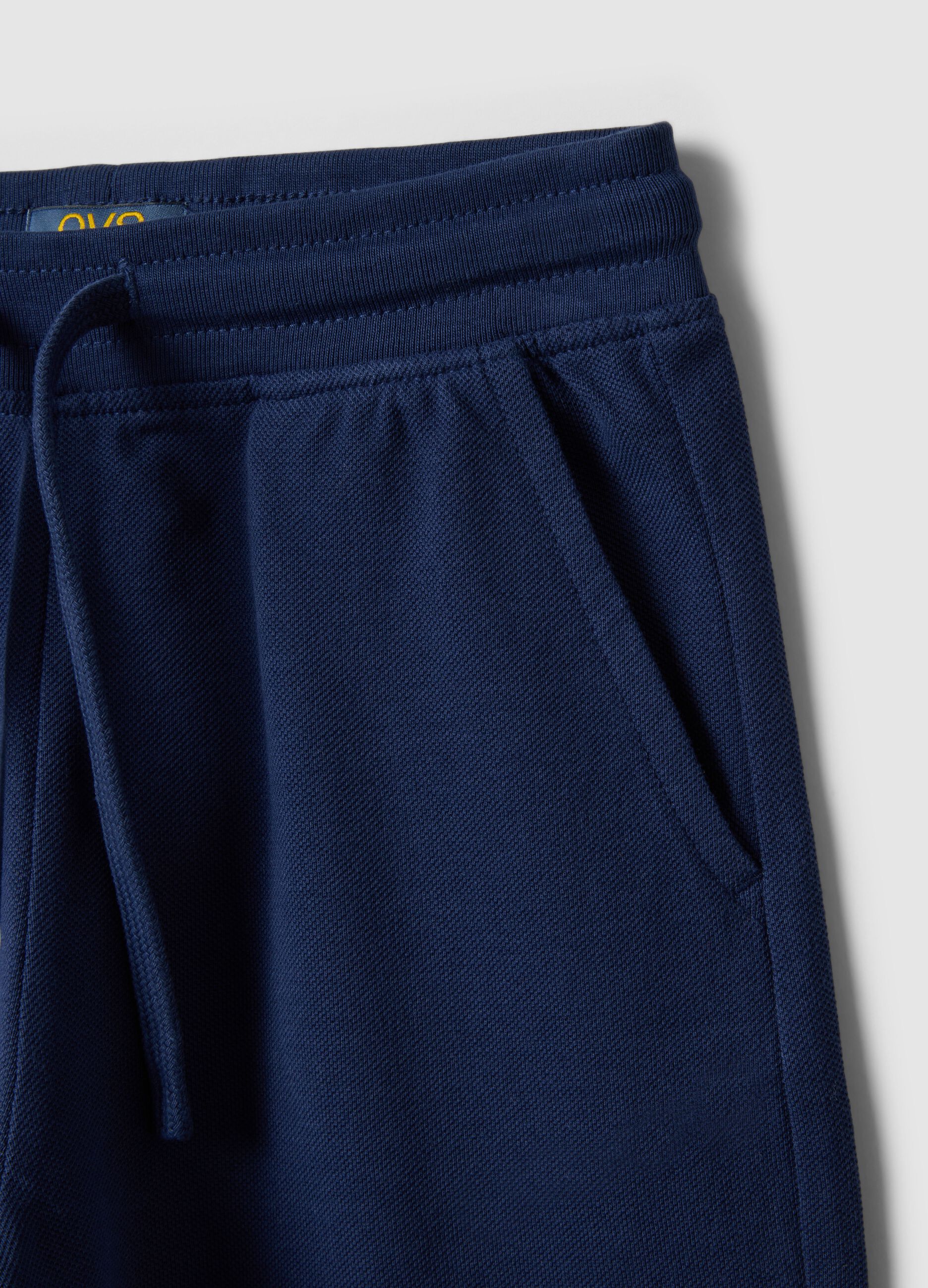 Shorts in puro cotone blu da bambino regular fit