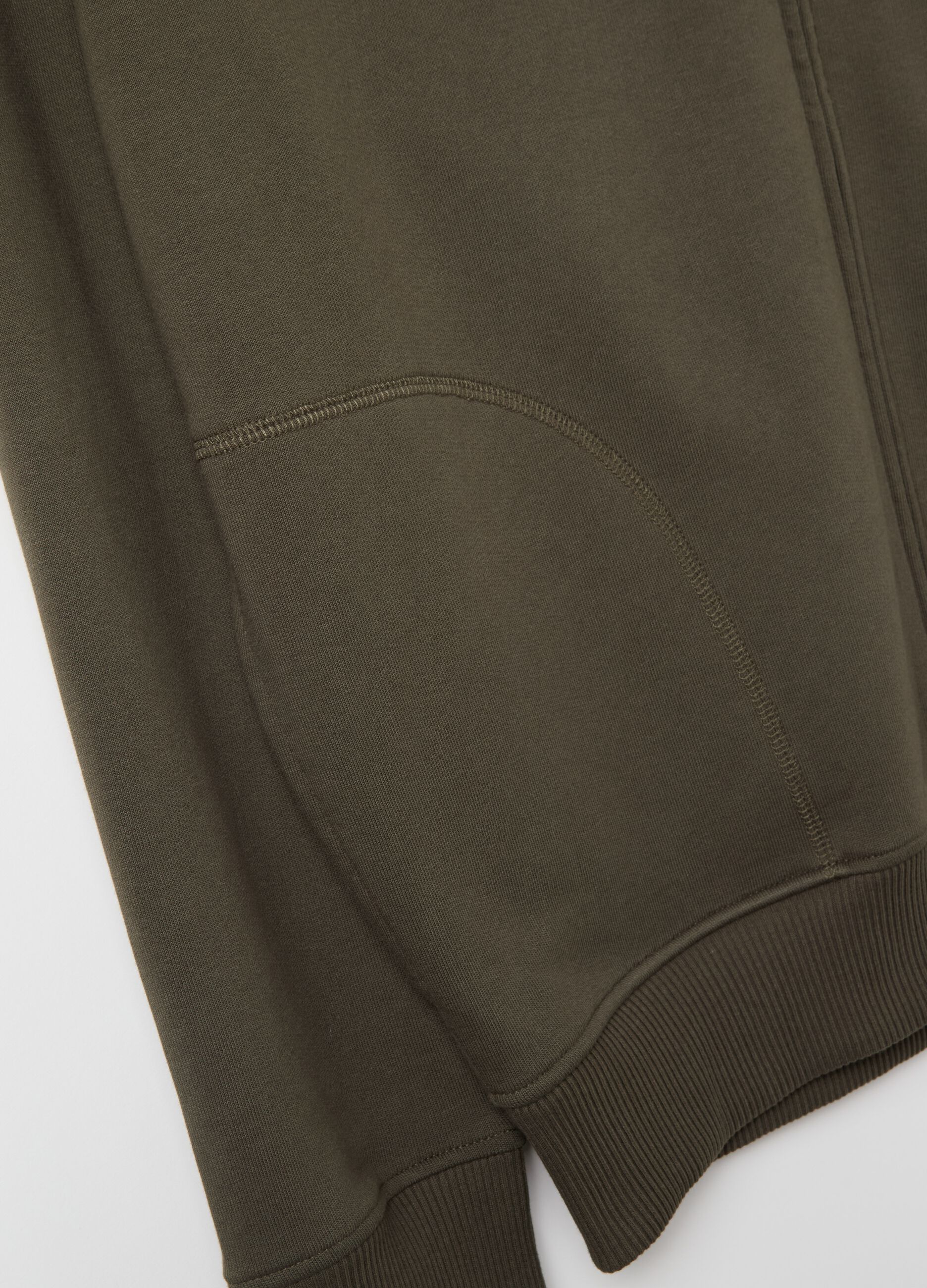 Over-fit full-zip sweatshirt in cotton with hood