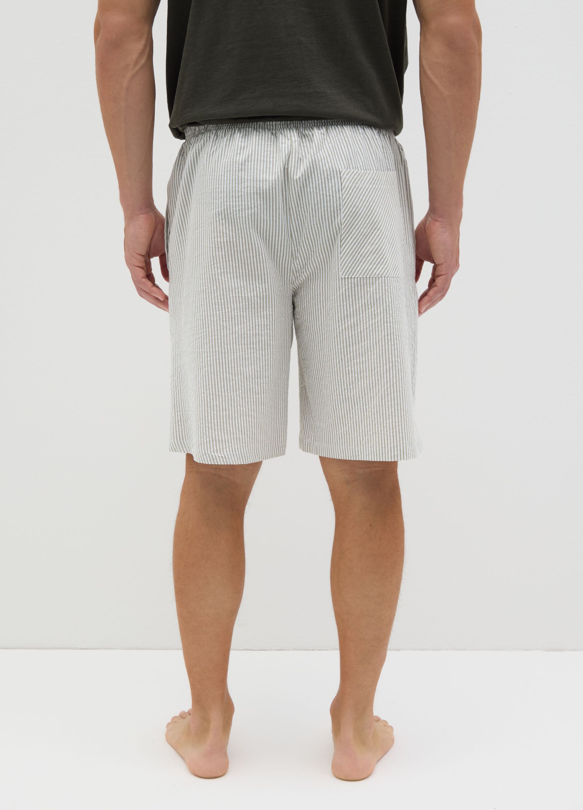 Men's pure cotton multicolour regular fit shorts with drawstring