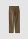 Pantaloni marroni in cotone elasticizzato a coste regular fit_2