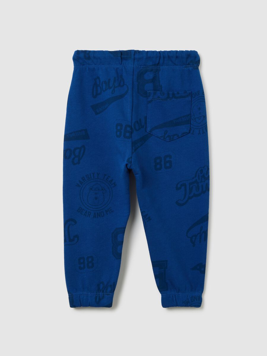 Kids' blue regular fit pure cotton trousers_1
