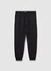 Black cotton blend regular fit trousers_4
