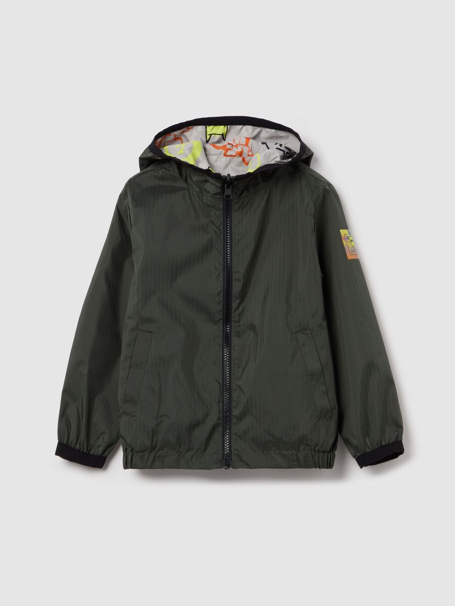 Full-zip reversible jacket with hood_0