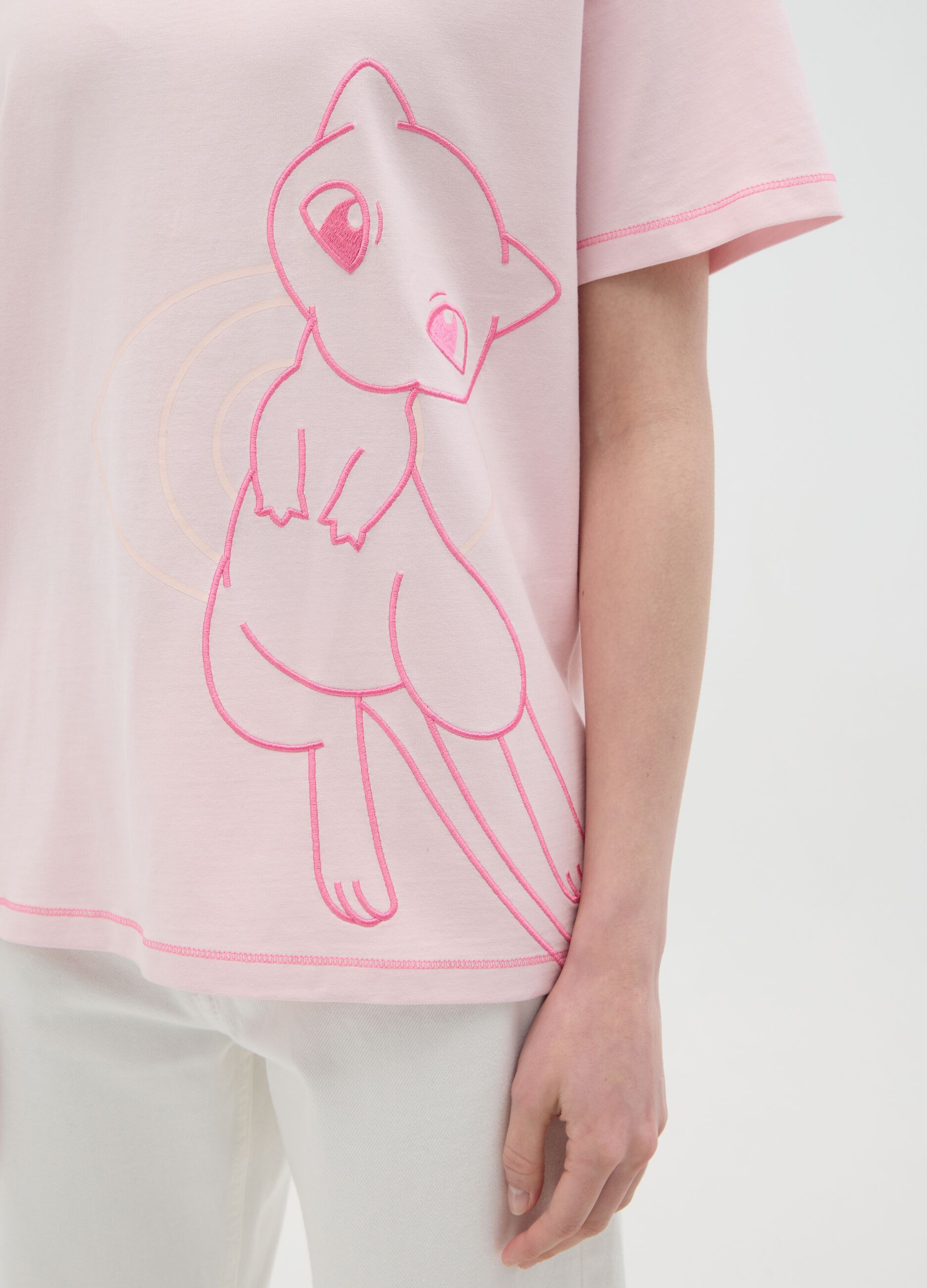 T-shirt da donna in puro cotone rosa