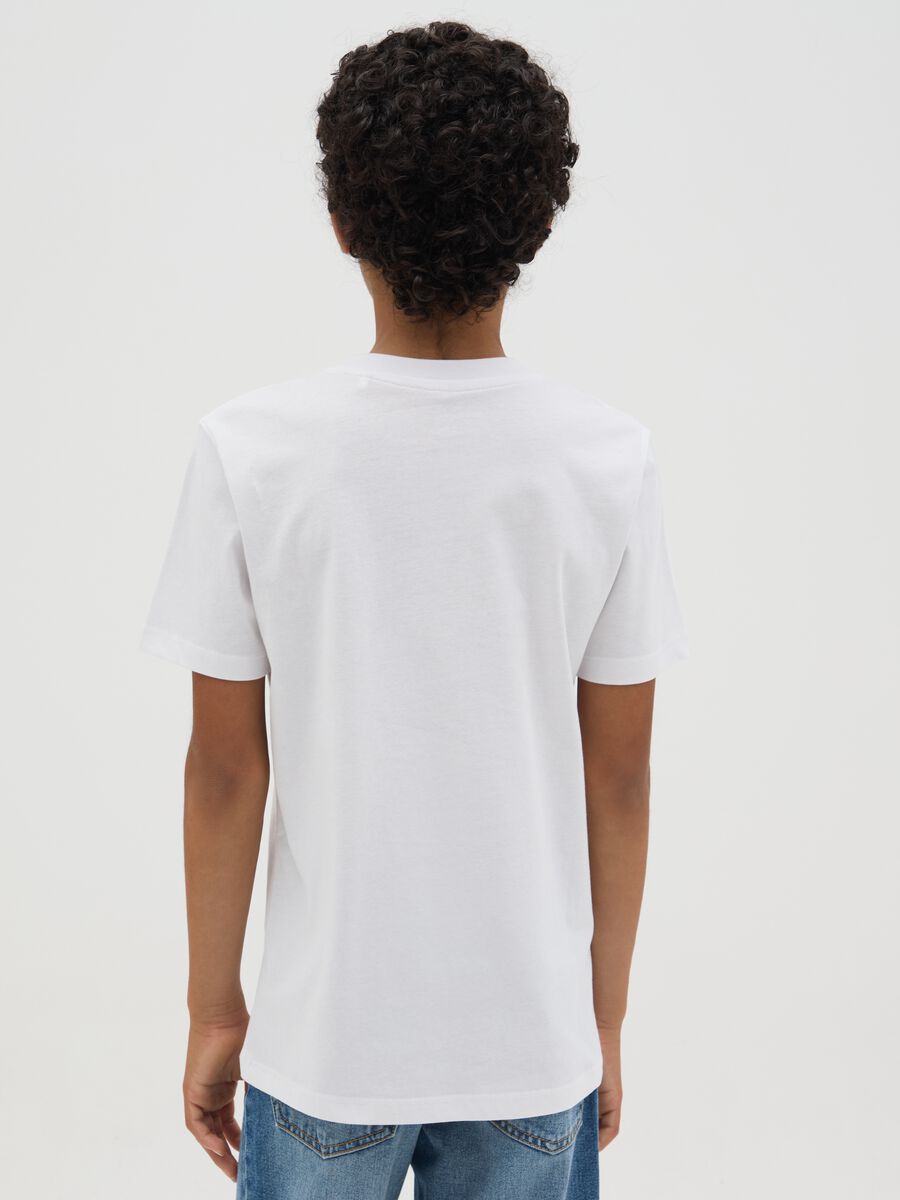 White cotton T-shirt with lettering print_1