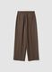 Pantaloni formali marroni in viscosa elasticizzata regular fit_2