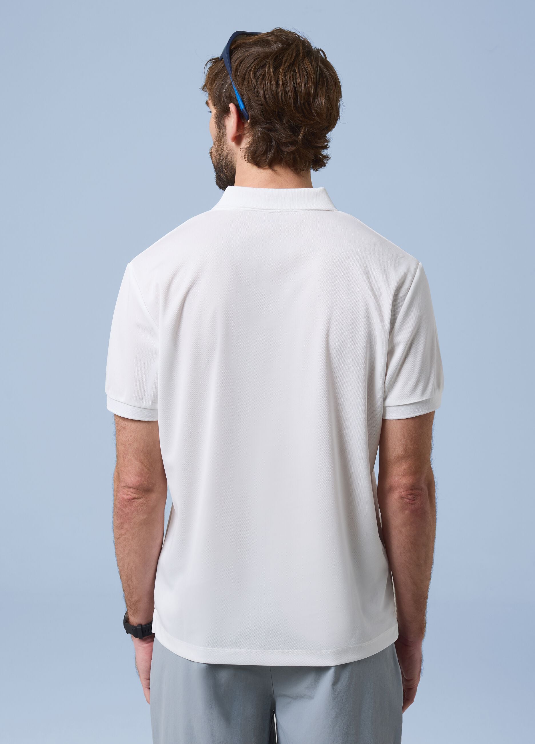 White ALTAVIA SAILING polo shirt with breathable classic collar