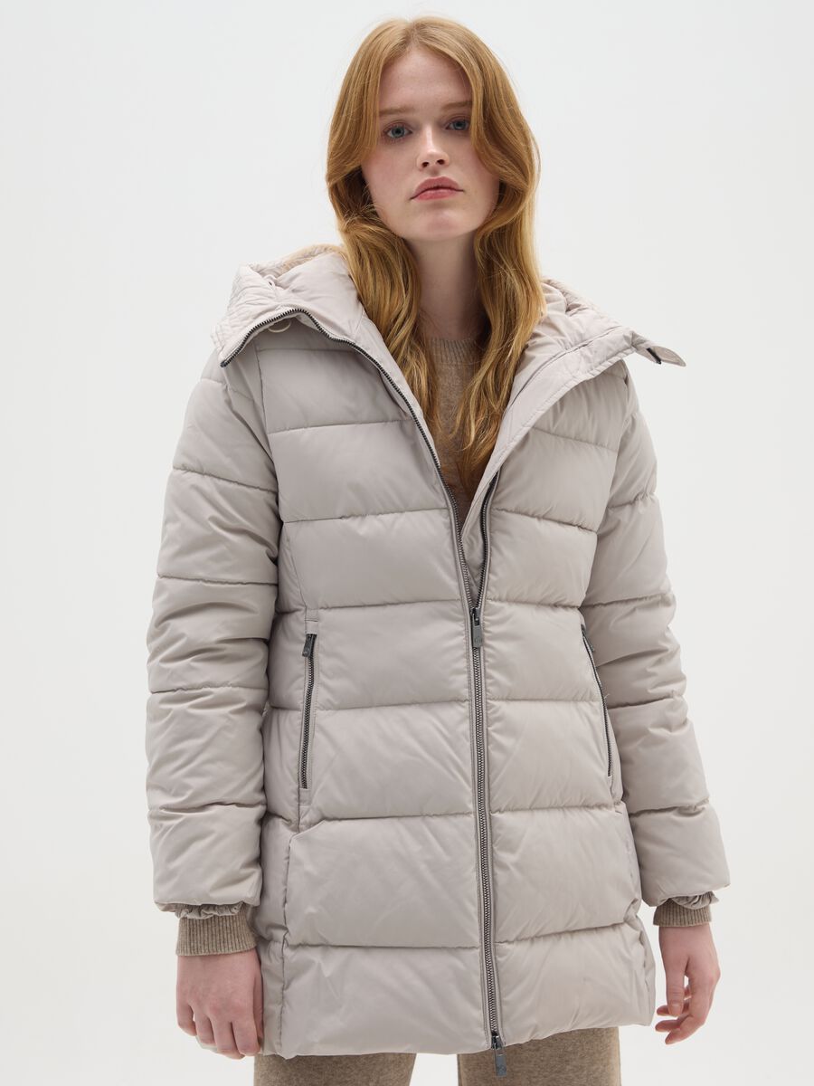 Giacca imbottita beige regular fit_0