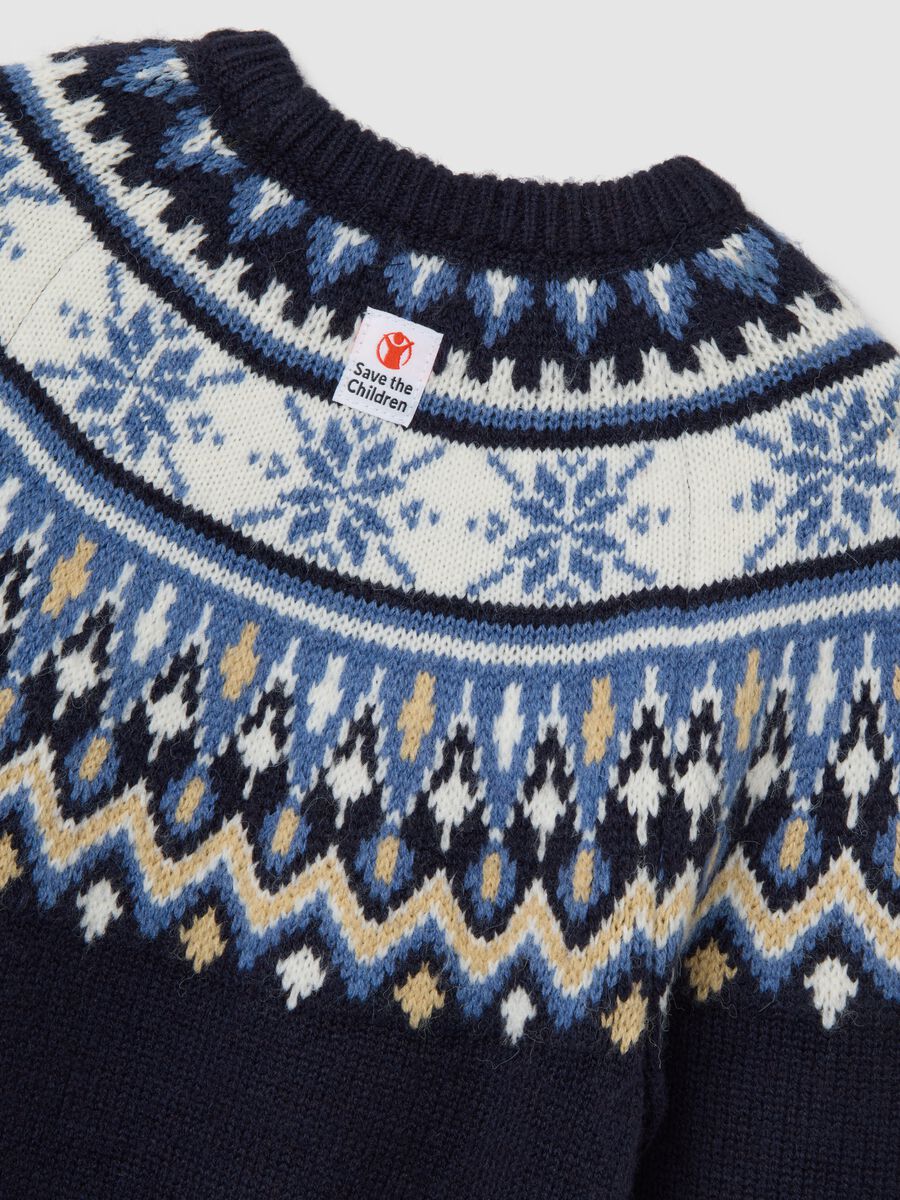 Christmas Jumper Save the Children da bambino con motivo jacquard blu_3