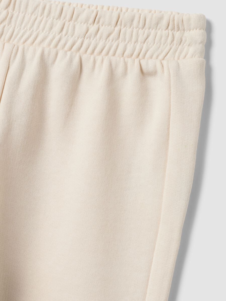 Pantaloni jogger bianchi in puro cotone per bimba_2