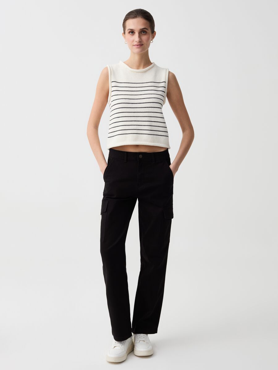 Cargo trousers in stretch cotton_0