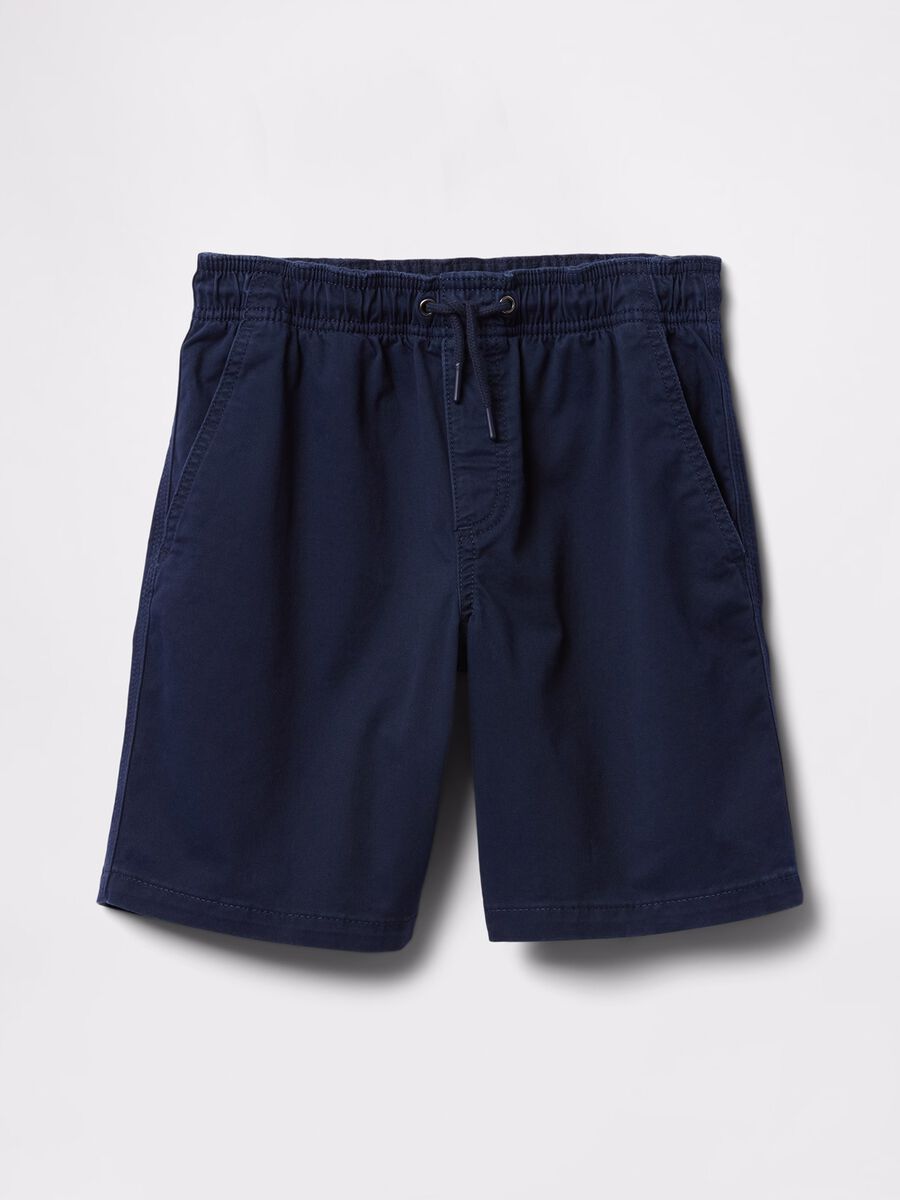Blue shorts in stretch cotton_4
