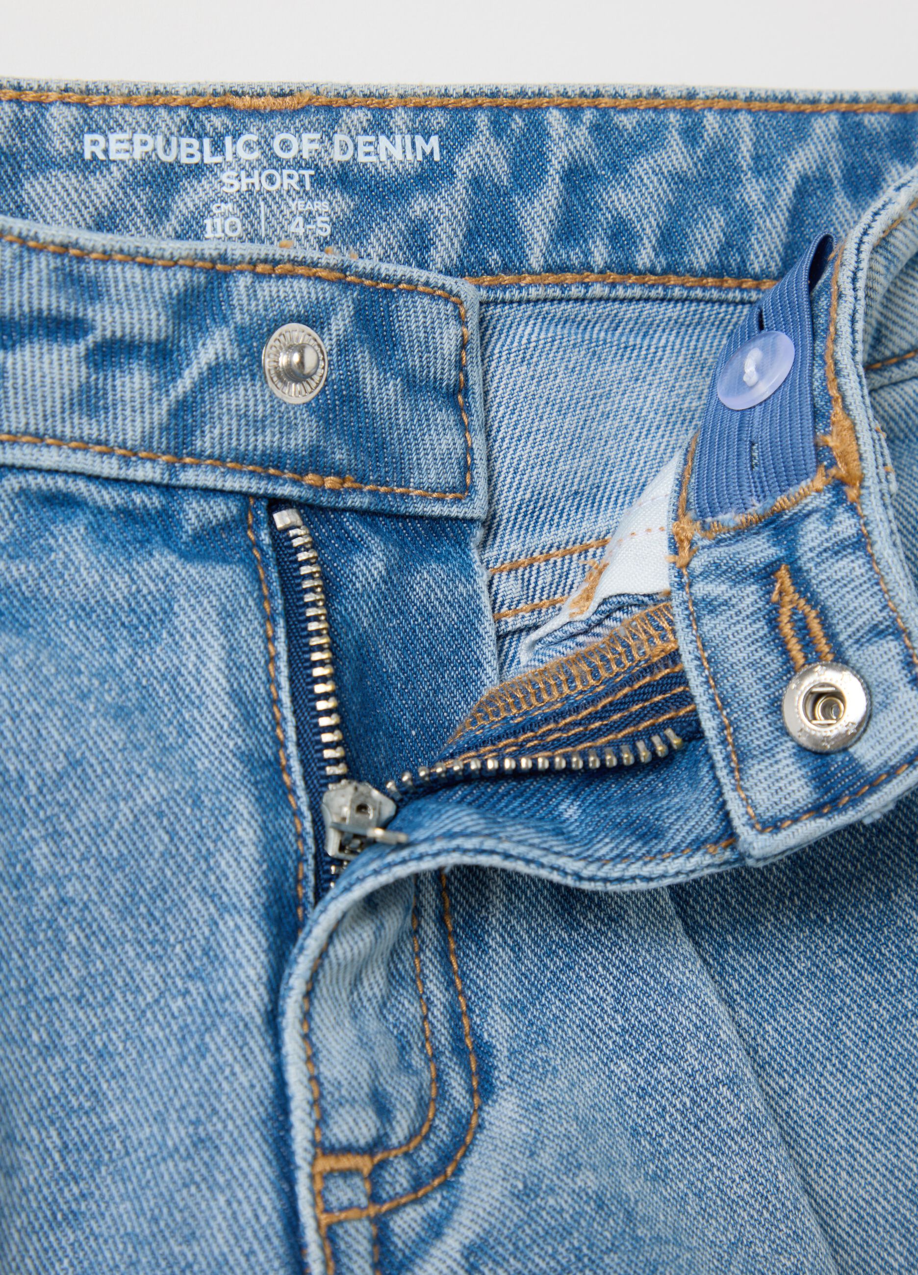 Denim butterfly shorts with diamantés