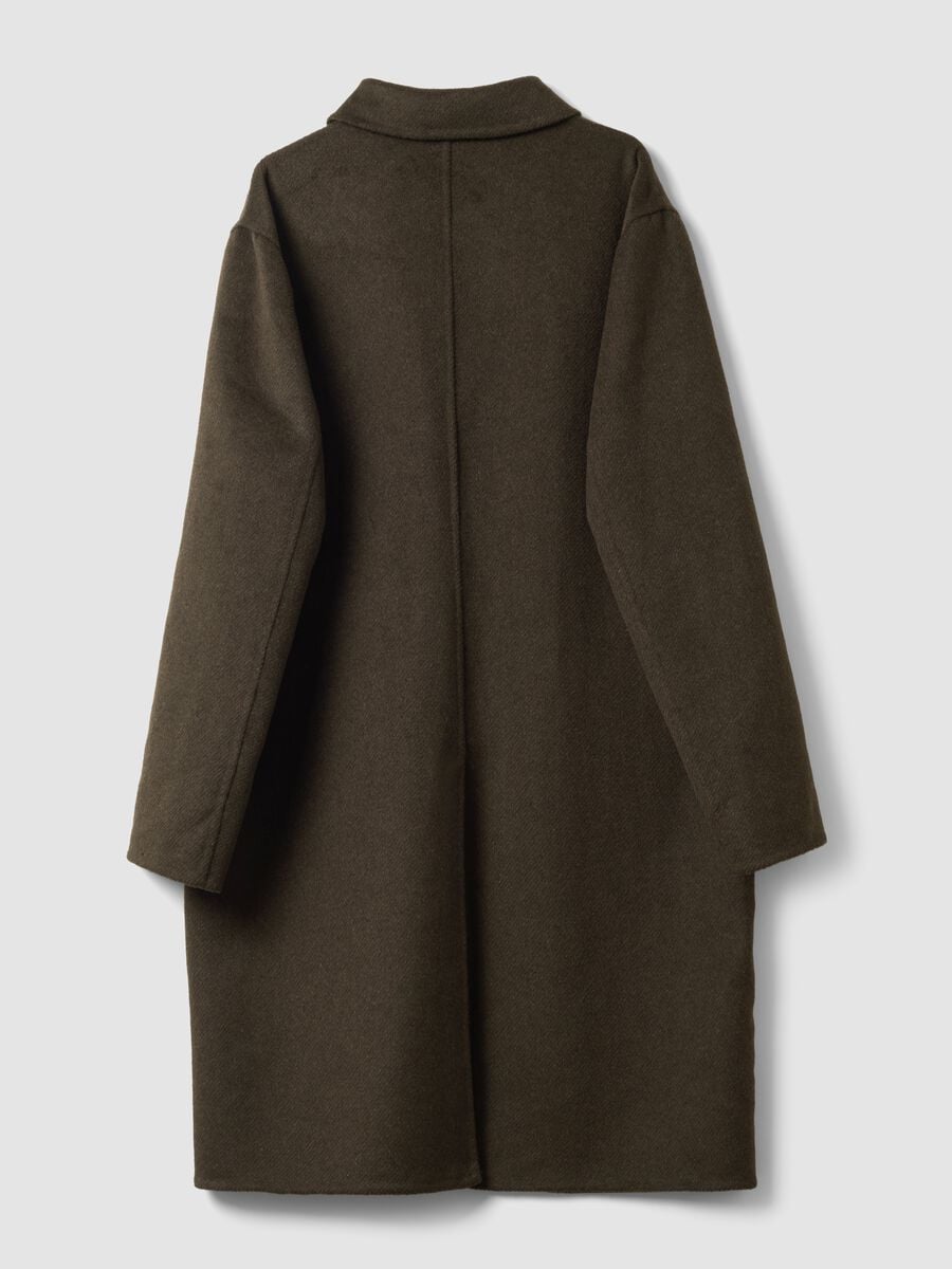 Cappotto verde in misto lana e viscosa regular fit_6