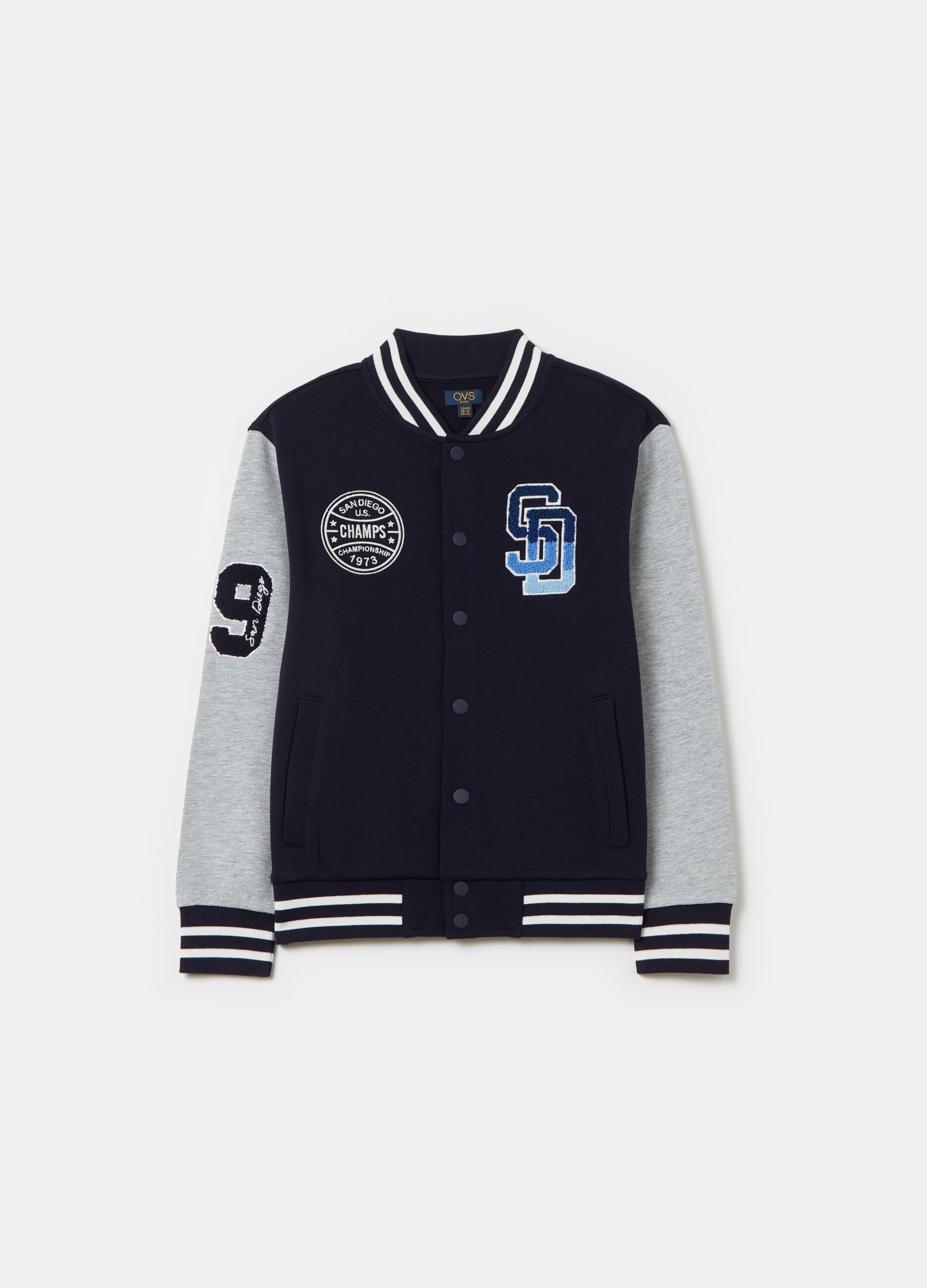 French terry varsity sweatshirt with patch