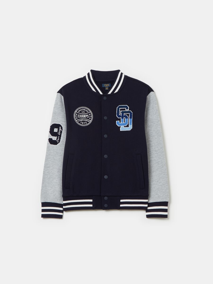 Felpa varsity in French Terry con patch_0