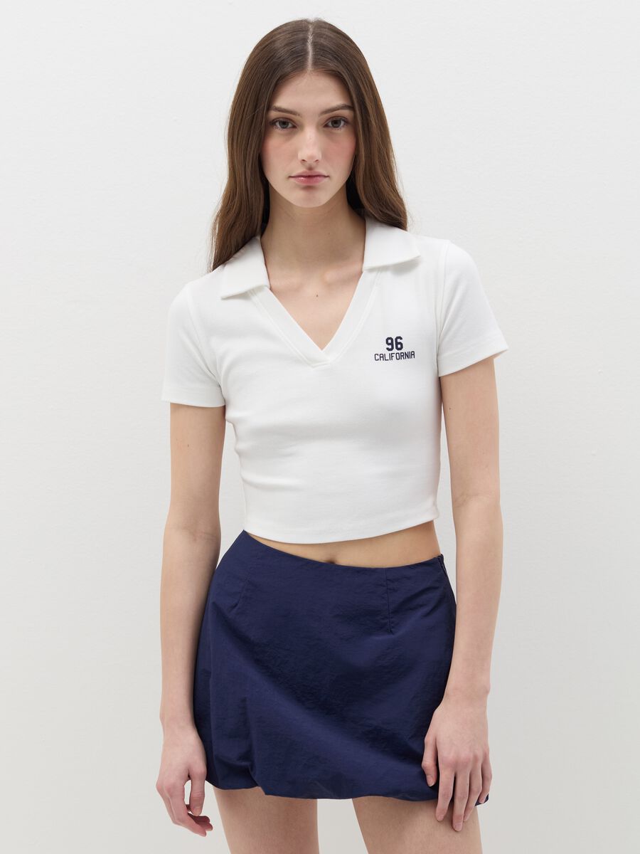 T-shirt with polo neck_0