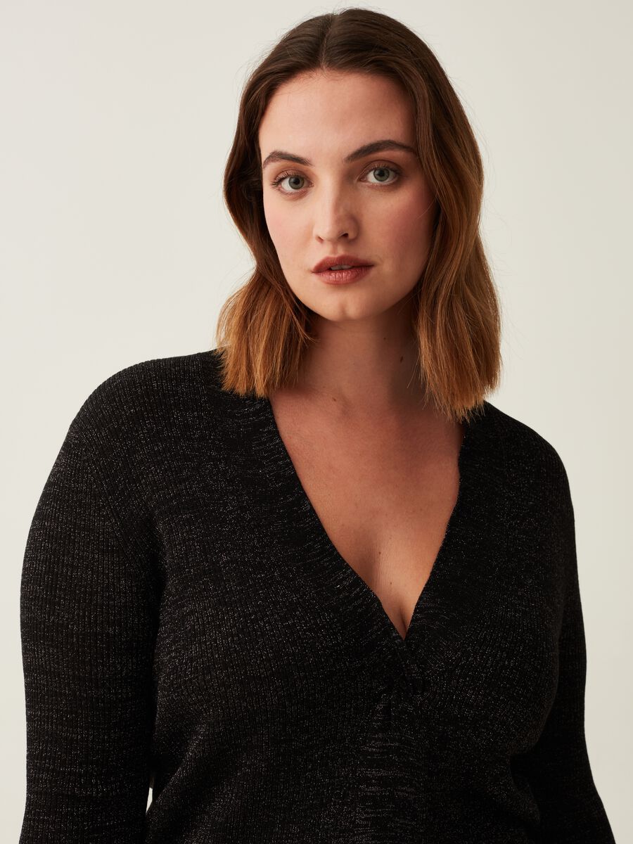 Maglia in lurex con spacco Curvy_1