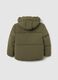 Green padded jacket with removable hood_1