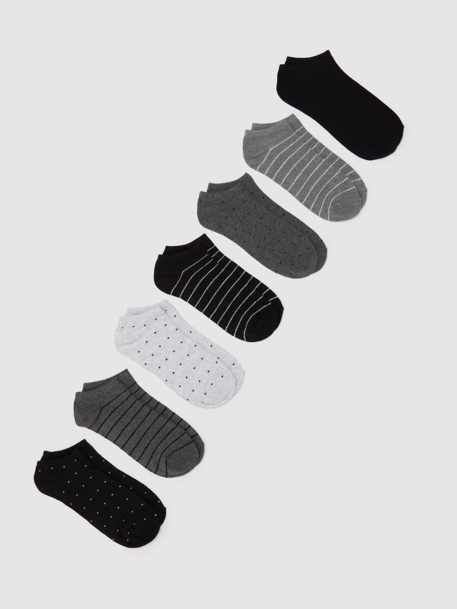 Seven-pair pack sneaker liners with stripes and polka dots_0