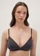 Black triangle bra in stretch fabric with removable padding_0